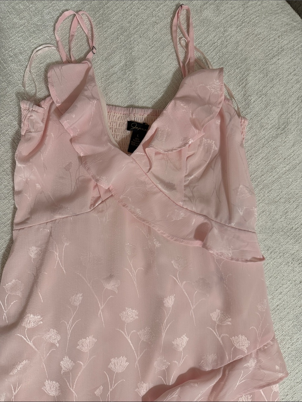 Delicate Pink Floral Ruffle Cami - Women Intimates & Sleepwear
